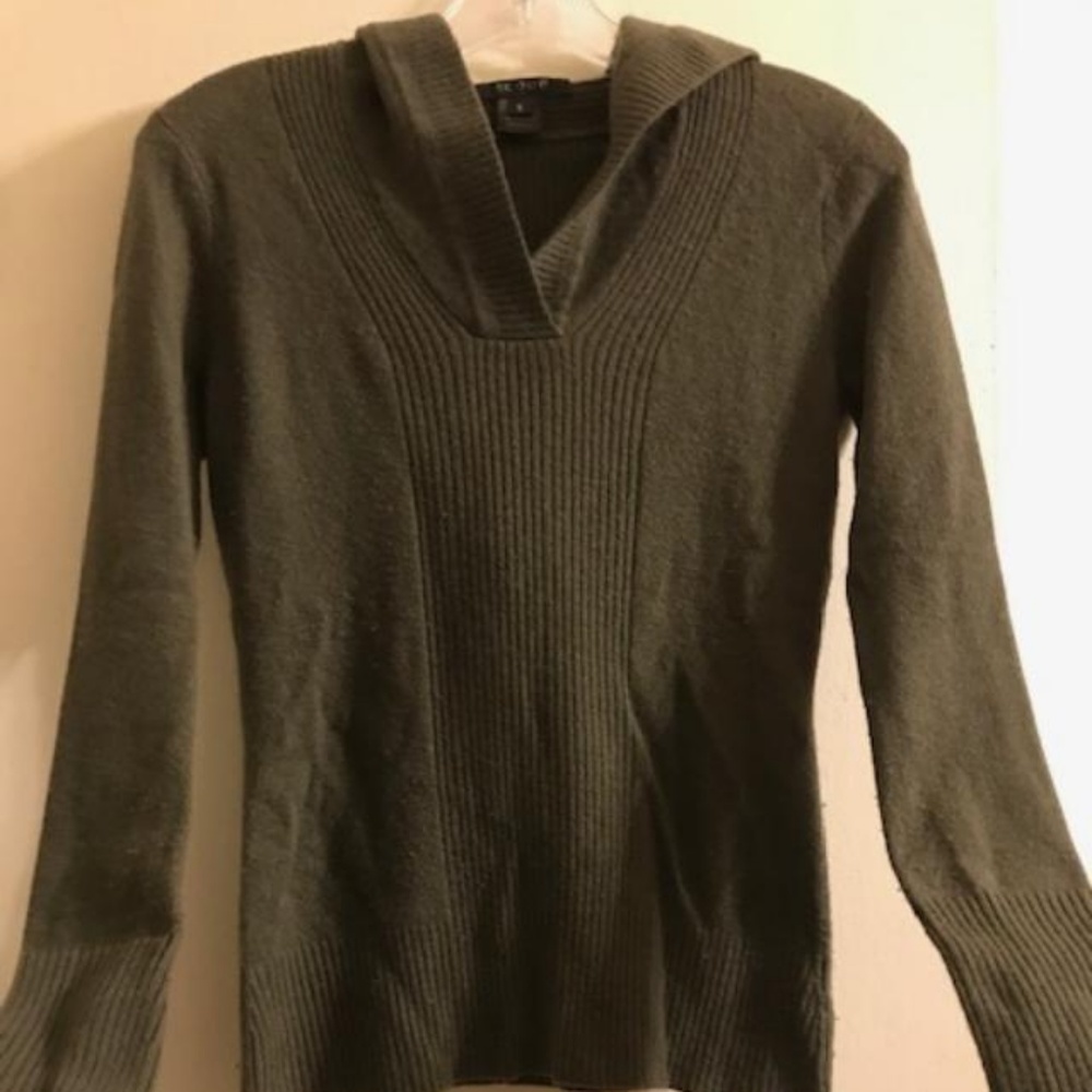 SCOOP NYC OLIVE/ARMY GREEN SOFT CASHMERE HOODIE